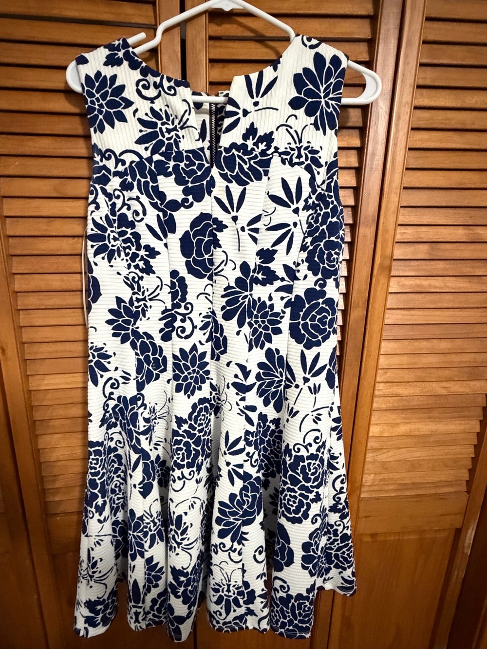 Women’s Navy Floral Skirt - Sleeveless A-Line